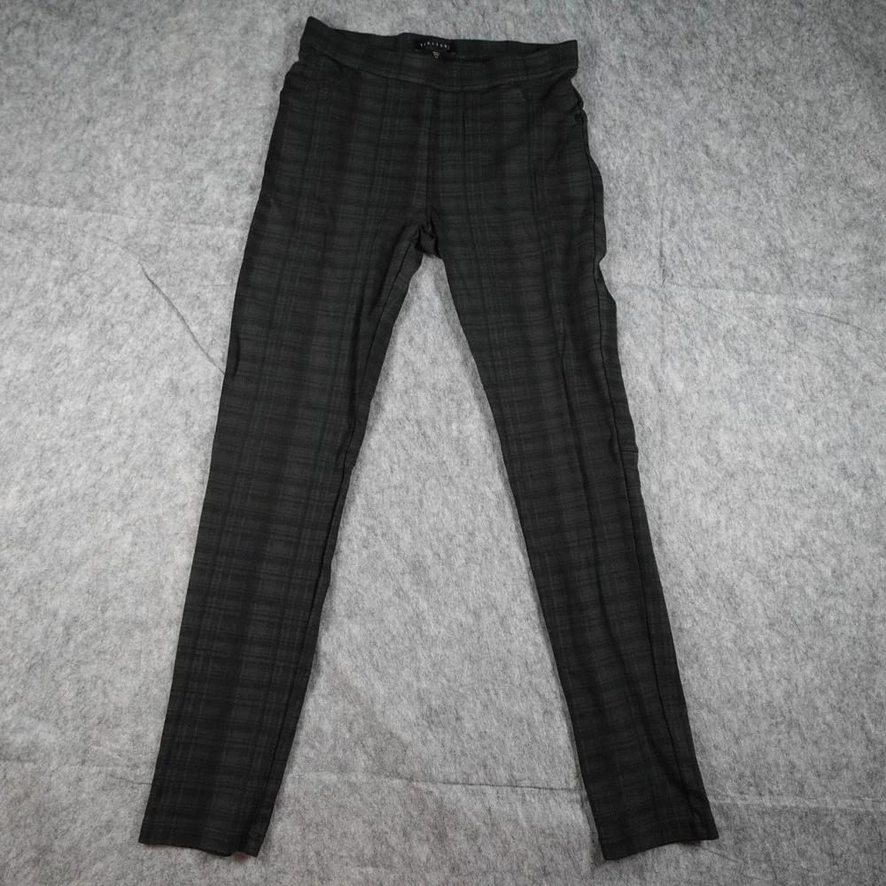 Sanctuary Pants Women Medium Black Green Tartan Plaid Stretch Skinny Pull On